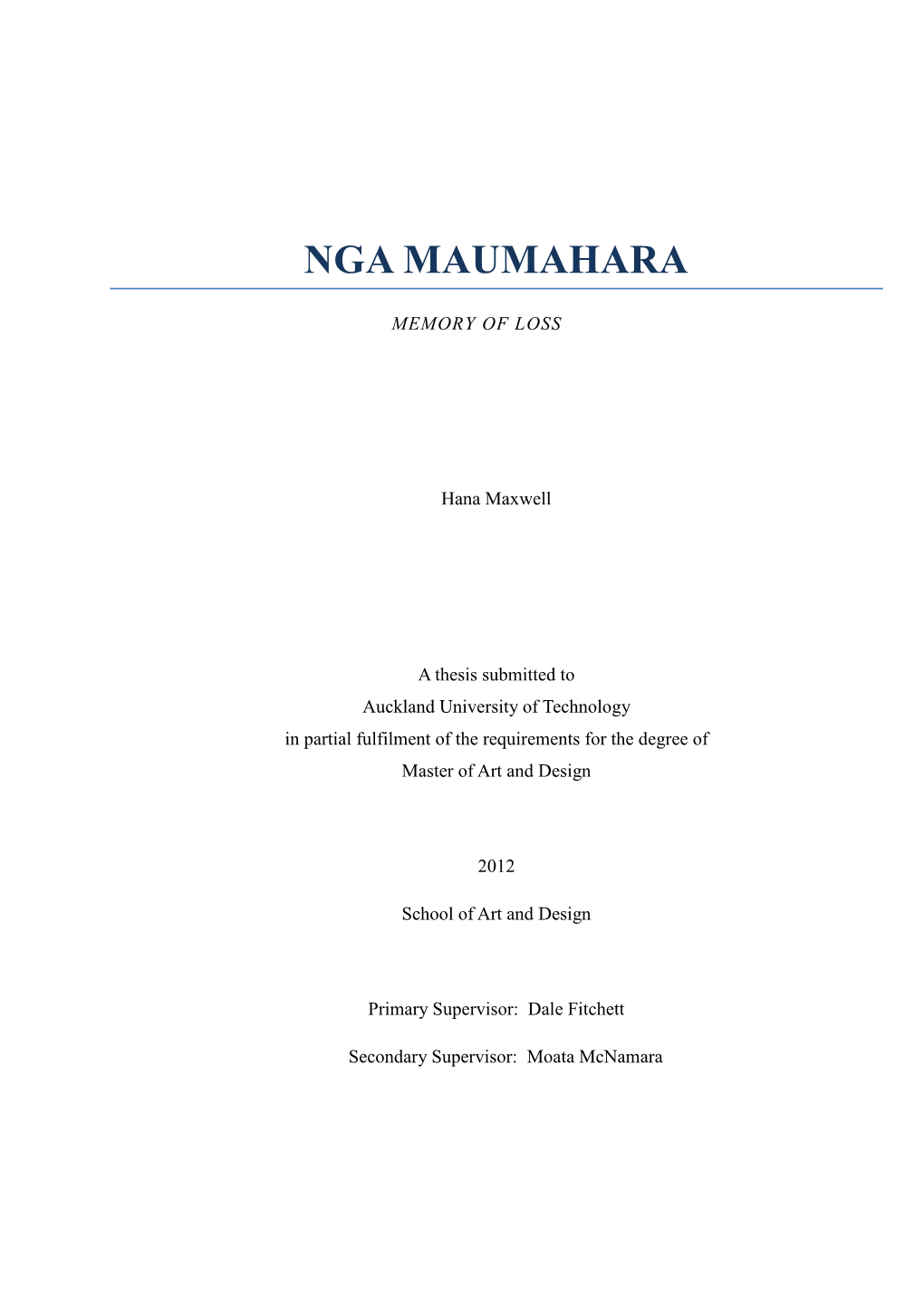 Nga Maumahara