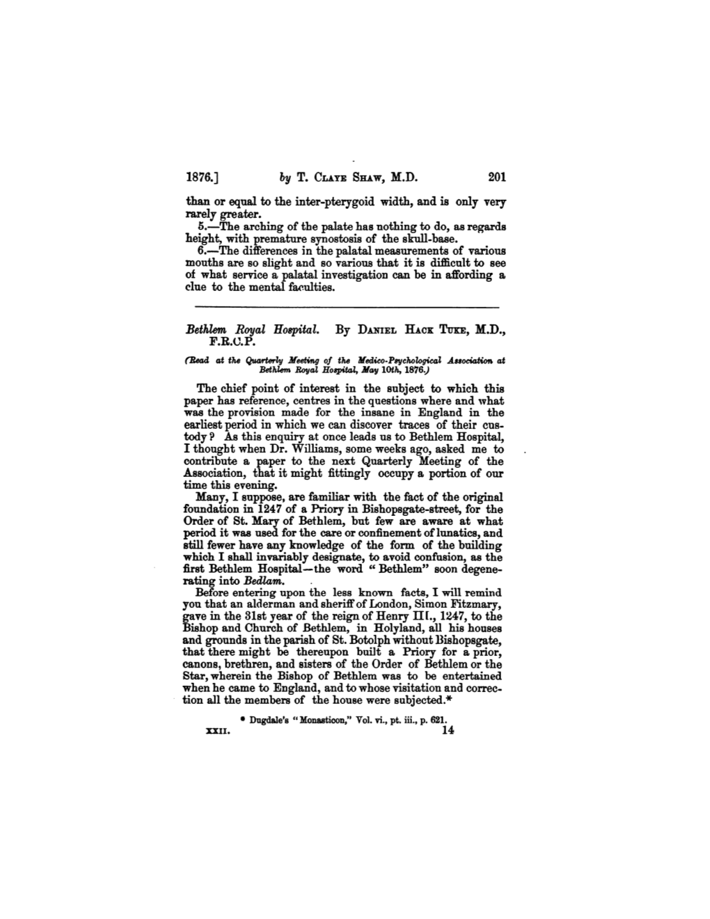 1876.] Ly T. CLATESHAW,M.D. 201 Than Or Equal to the Inter-Pterygoid