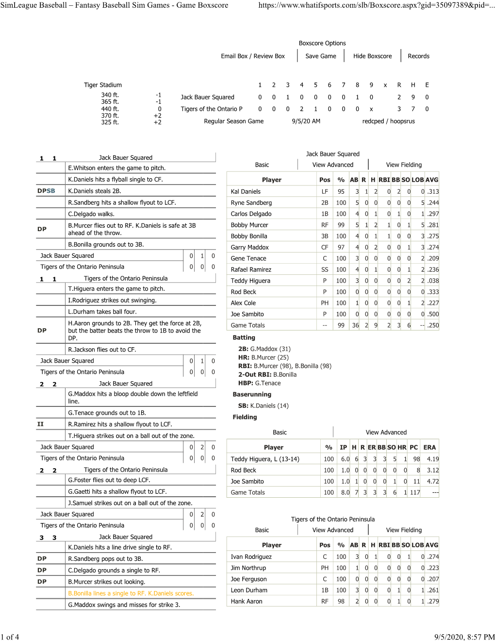 Games - Game Boxscore