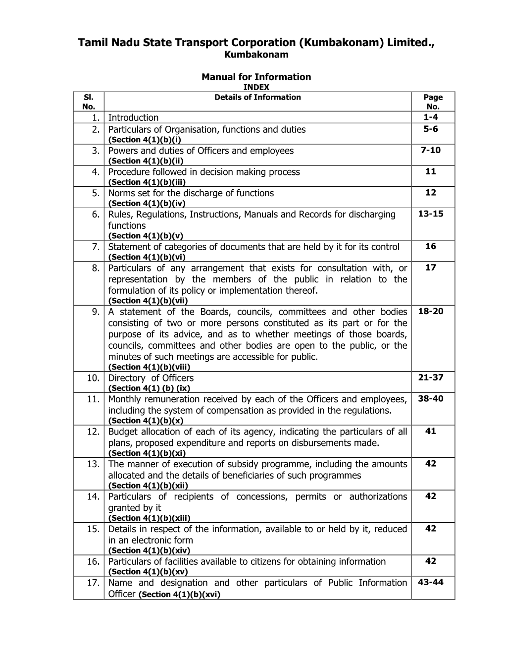 Tamil Nadu State Transport Corporation (Kumbakonam) Limited., Kumbakonam