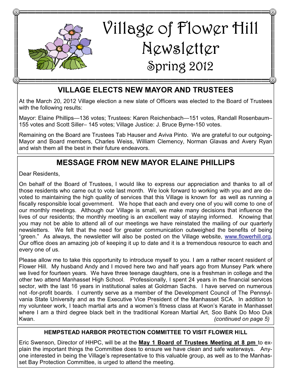 Spring 2012 Newsletter