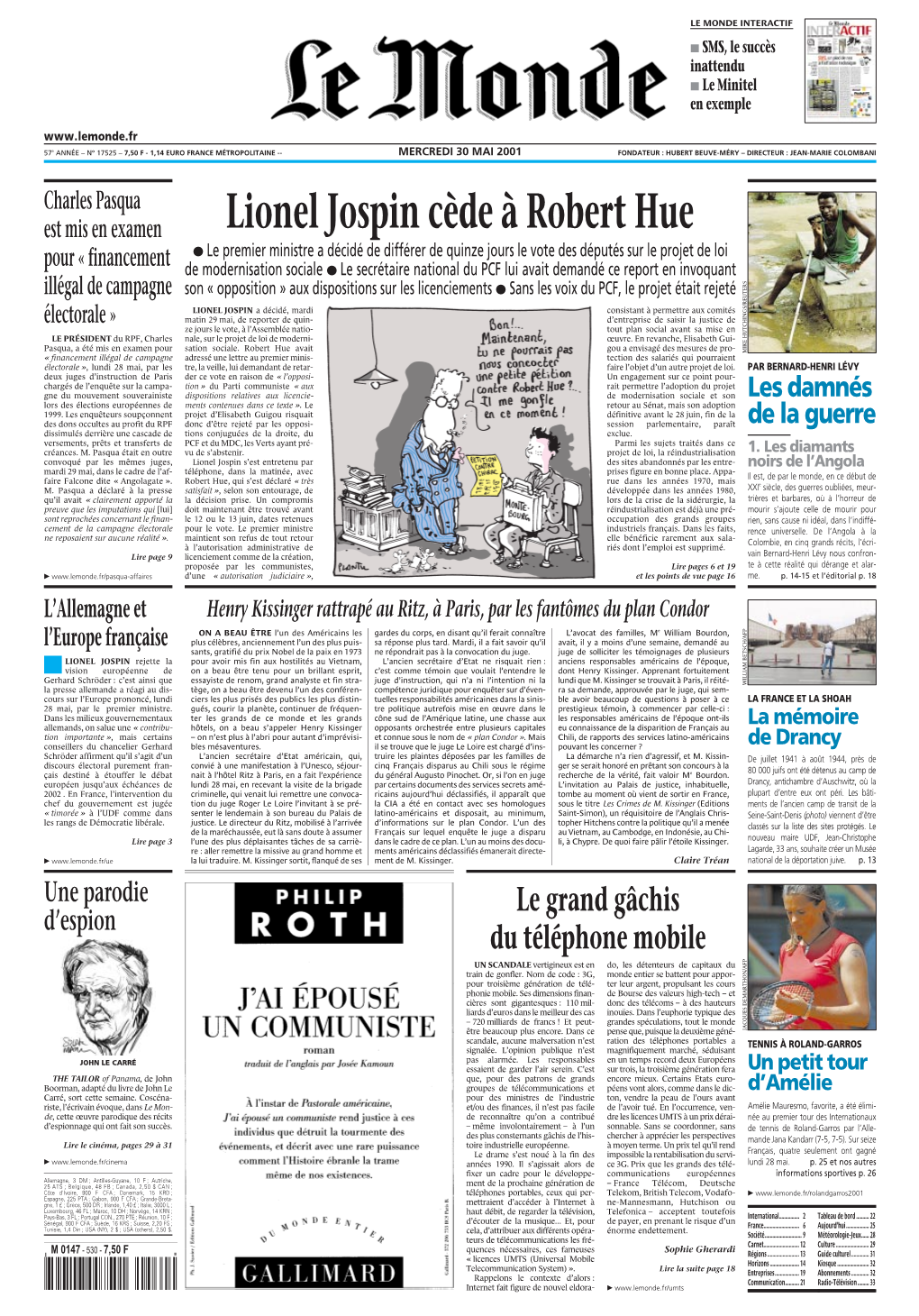 LE MONDE/PAGES<UNE>