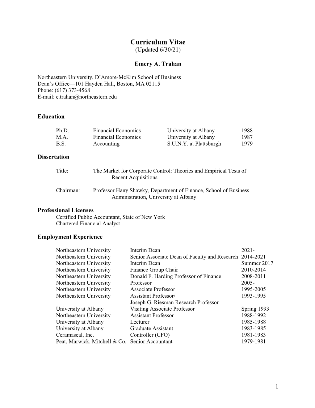 Curriculum Vitae (Updated 6/30/21)