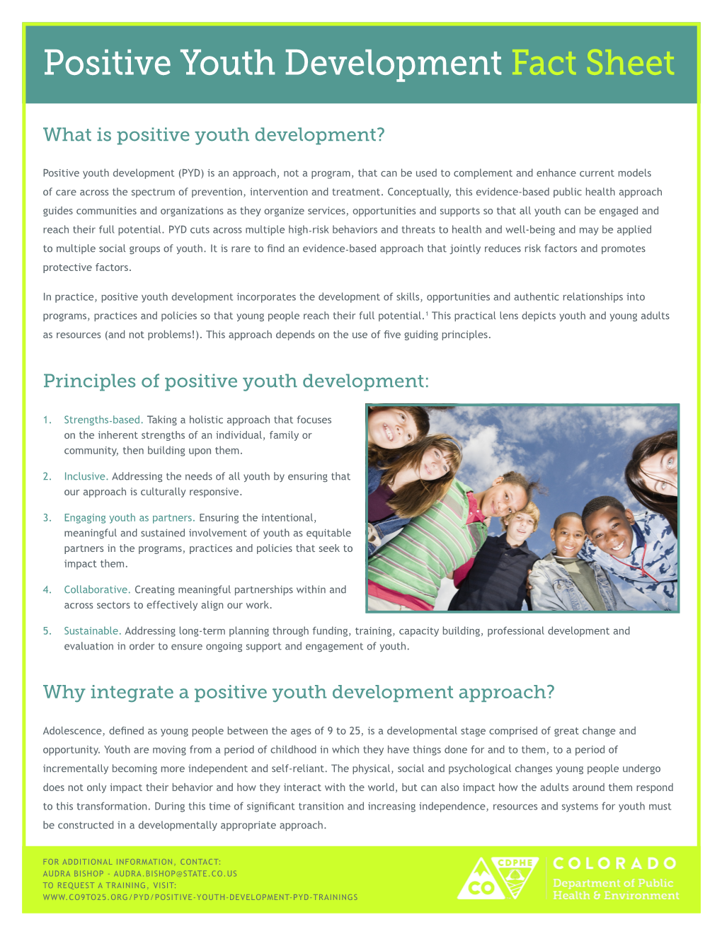 Positive Youth Development Fact Sheet