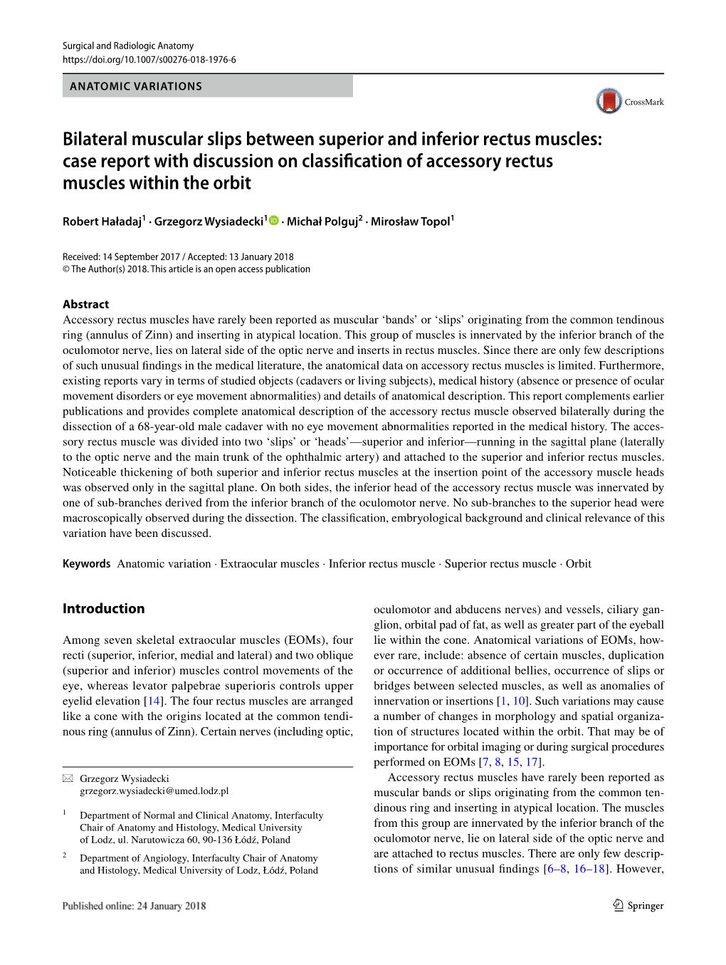 Bilateral Muscular Slips Between Superior and Inferior Rectus Muscles: Case Report with Discussion on Classification of Accessory Rectus Muscles Within the Orbit