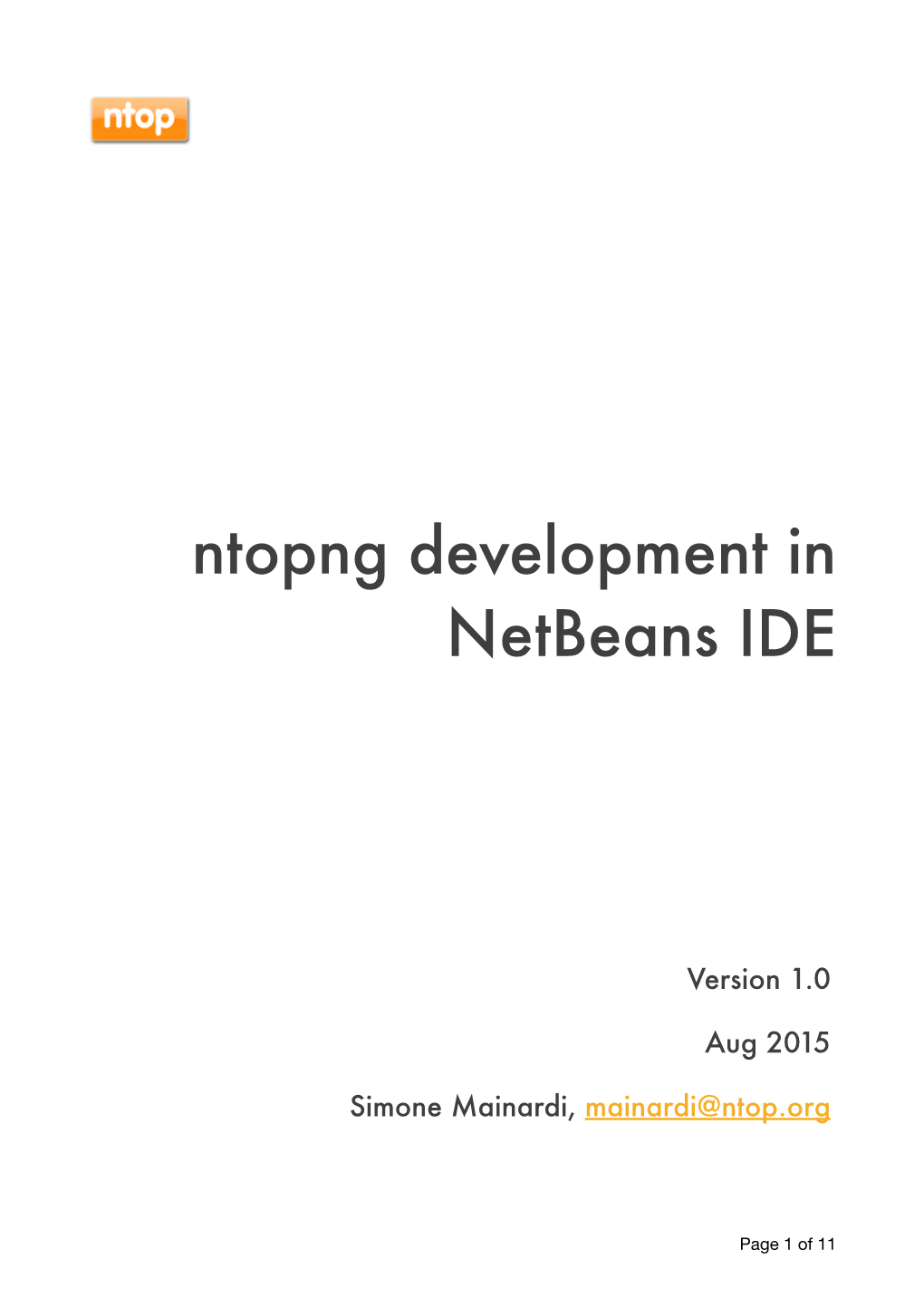 Ntopng Development in Netbeans IDE