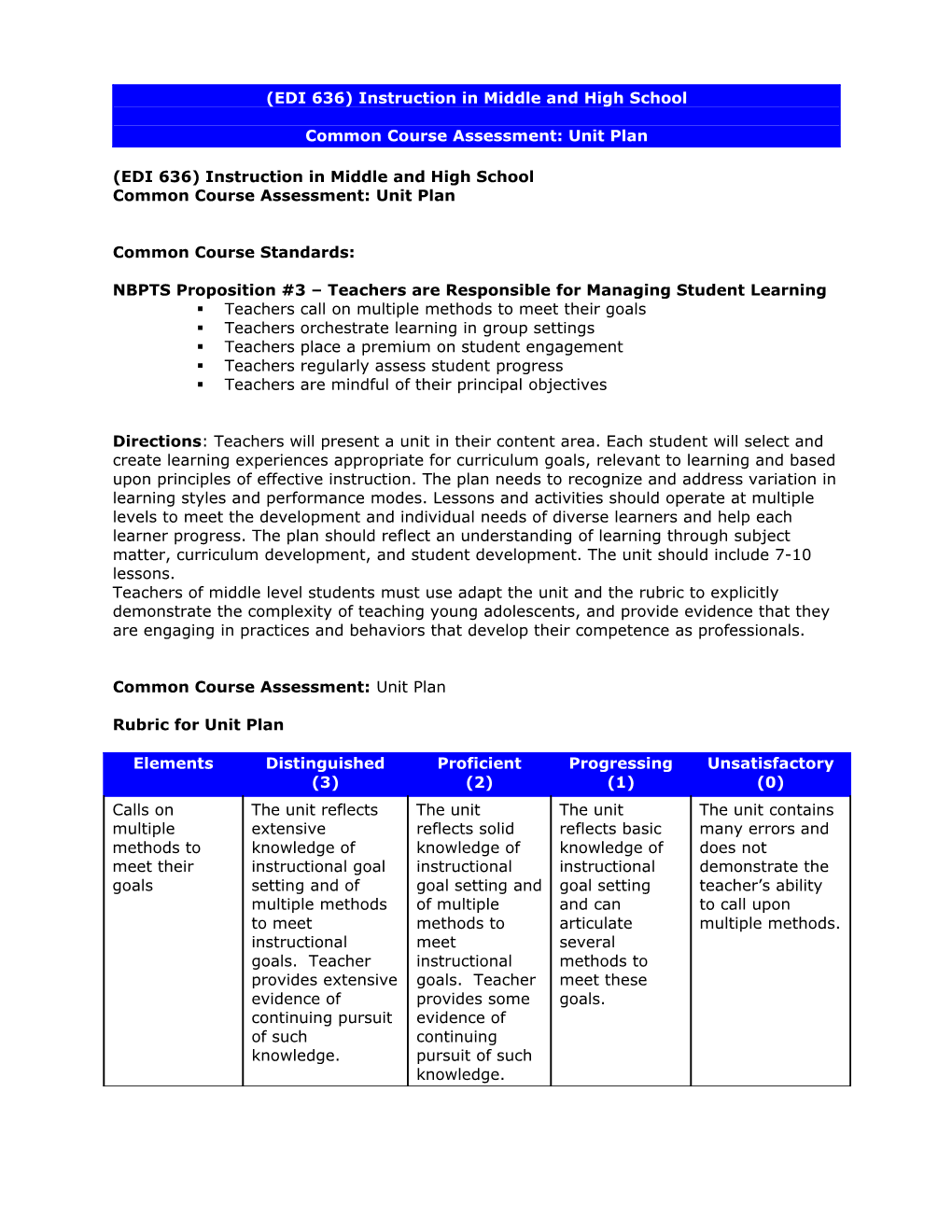 (EDG 636) Common Course Assessment