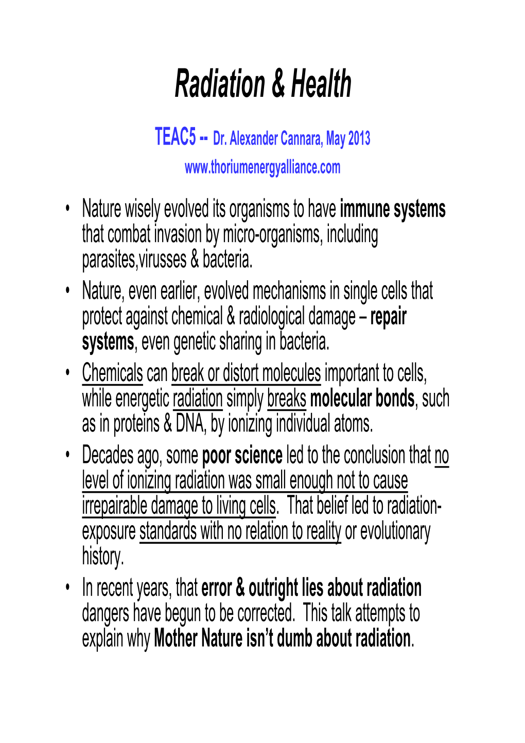 Radiation & Health