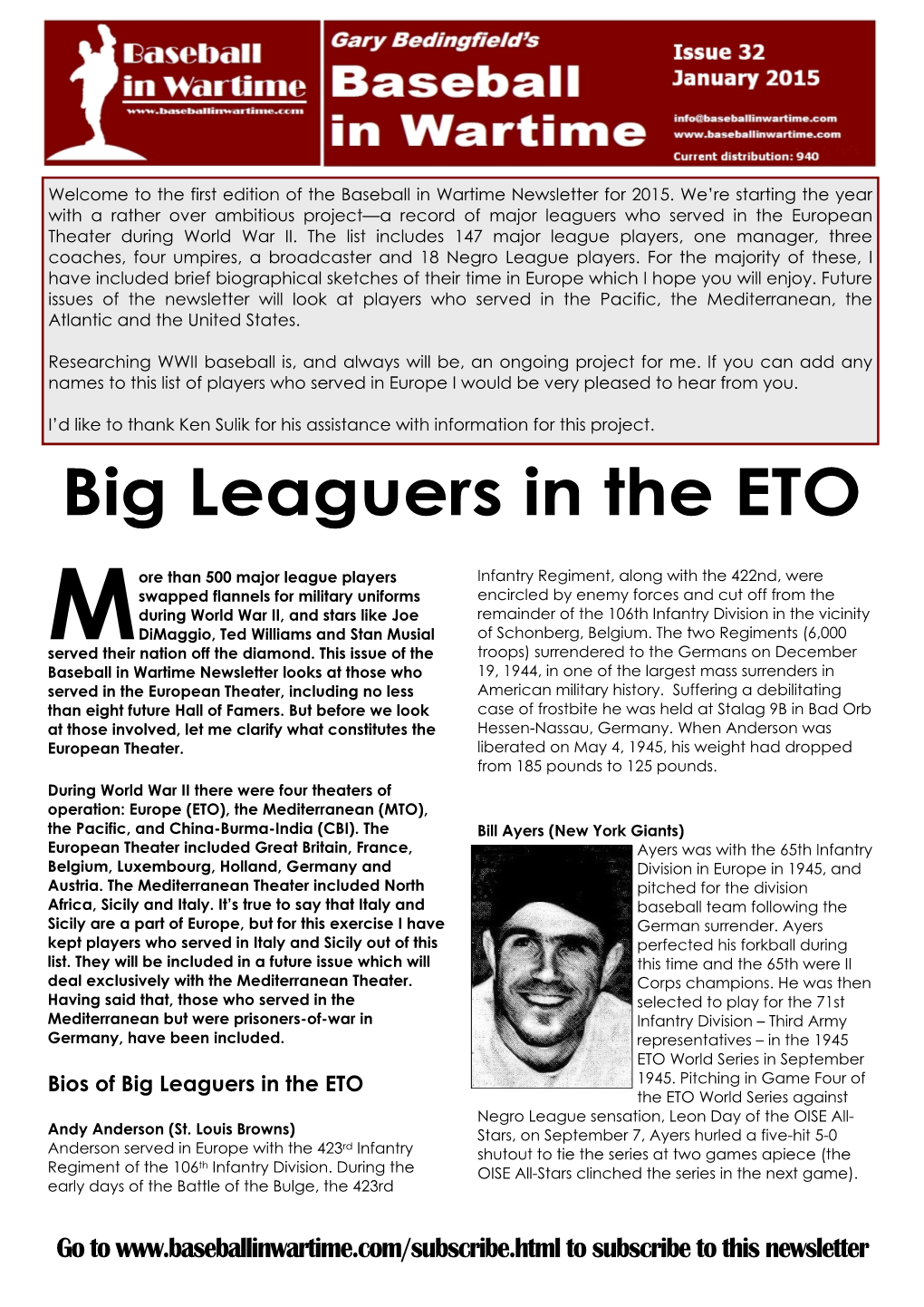 Big Leaguers in the ETO