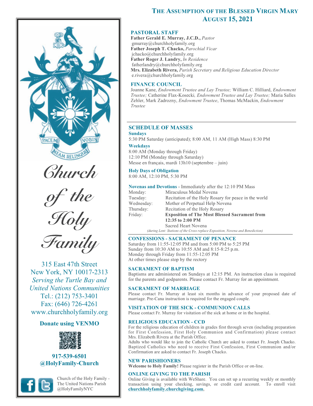 Church of the Holy Family - Online Giving Is Available with Weshare