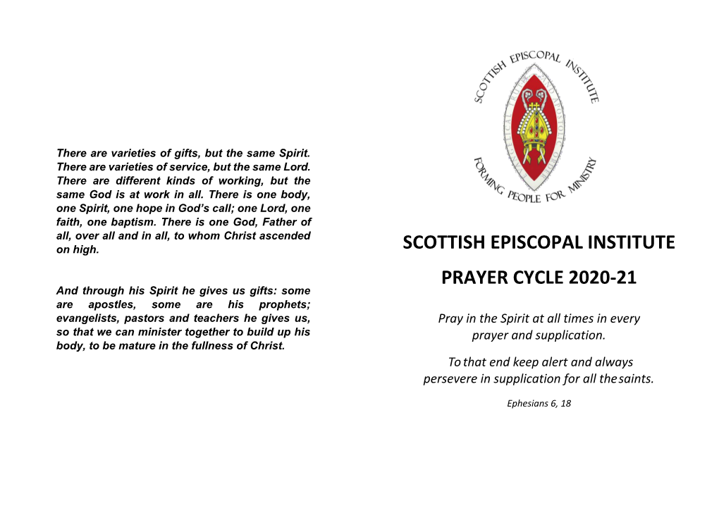 Scottish Episcopal Institute Prayer Cycle 2020-21