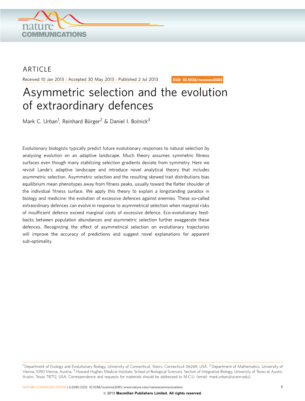 Asymmetric Selection and the Evolution of Extraordinary Defences