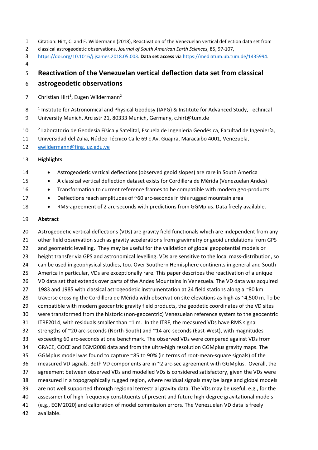 Reactivation of the Venezuelan Vertical Deflection Data Set From