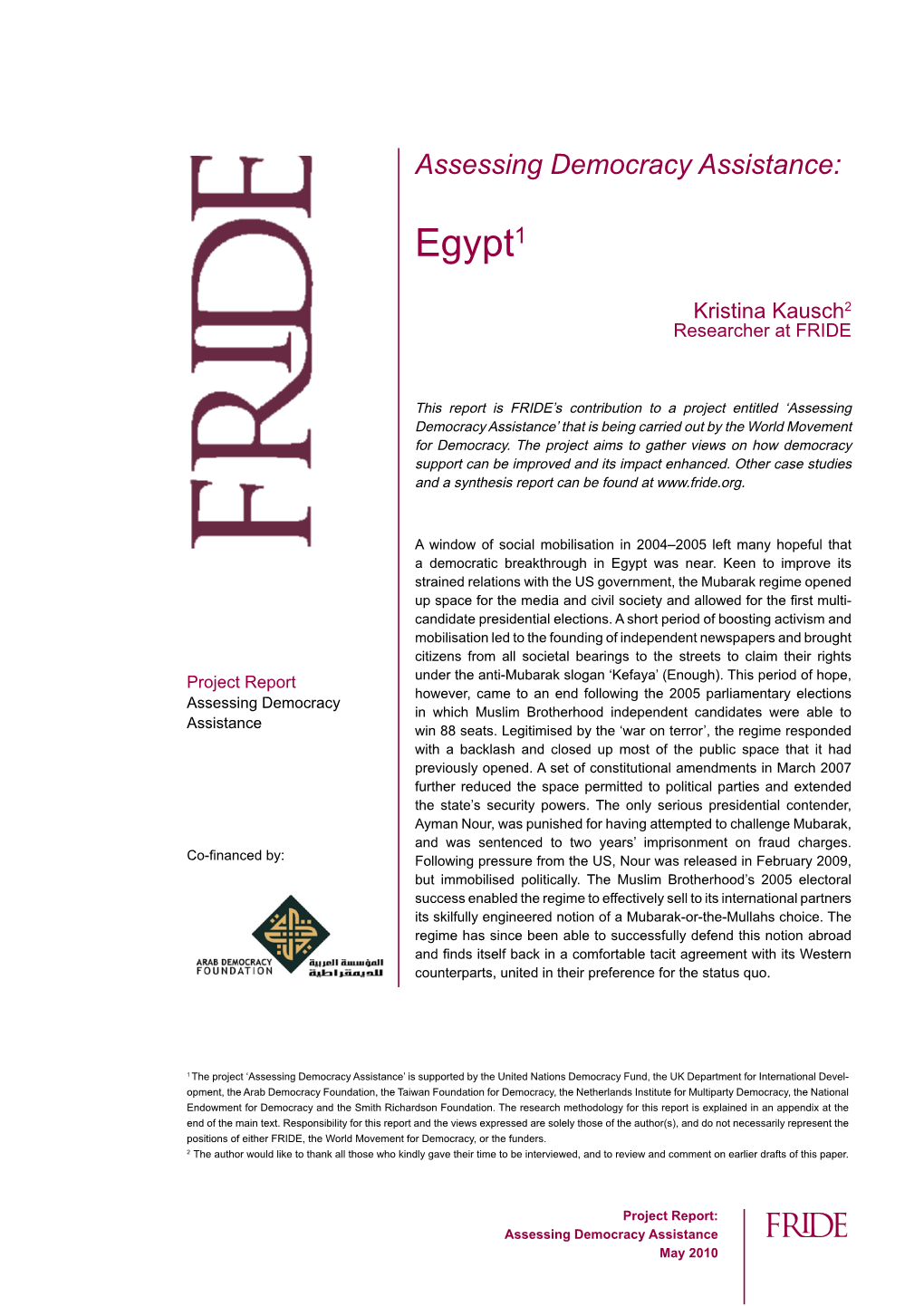 Assessing Democracy Assistance: Egypt