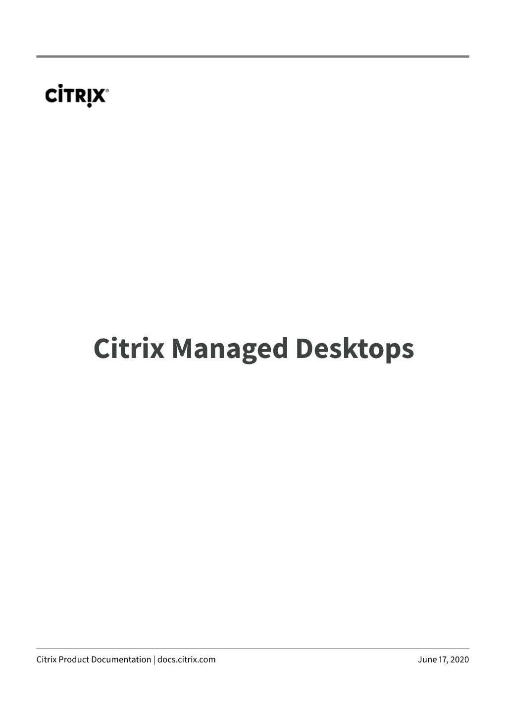 Citrix Managed Desktops