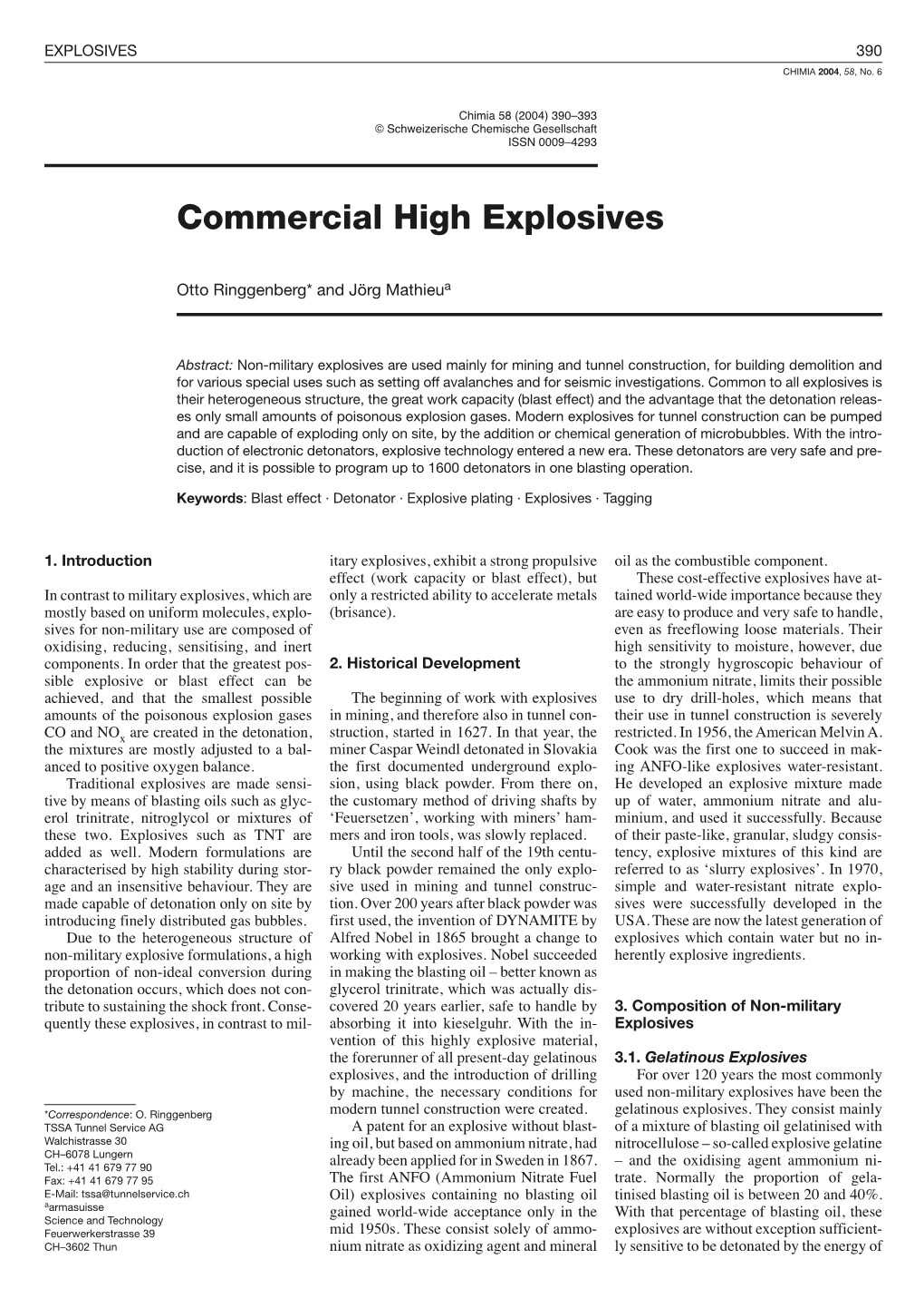 Commercial High Explosives