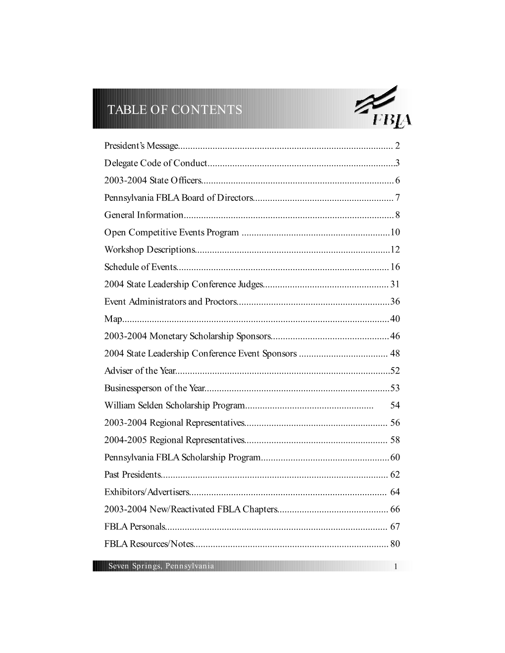 Table of Contents