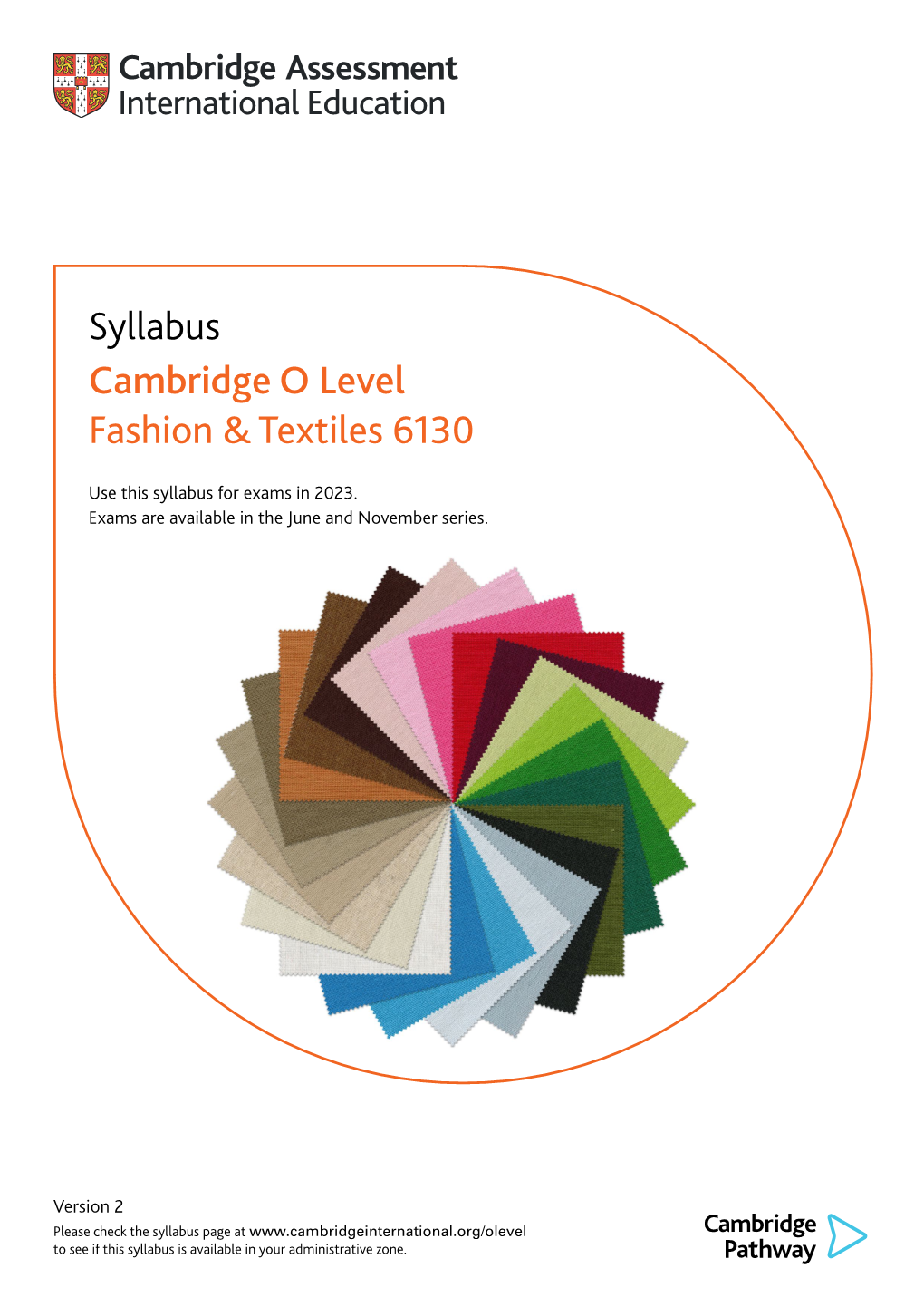 Syllabus Cambridge O Level Fashion & Textiles 6130