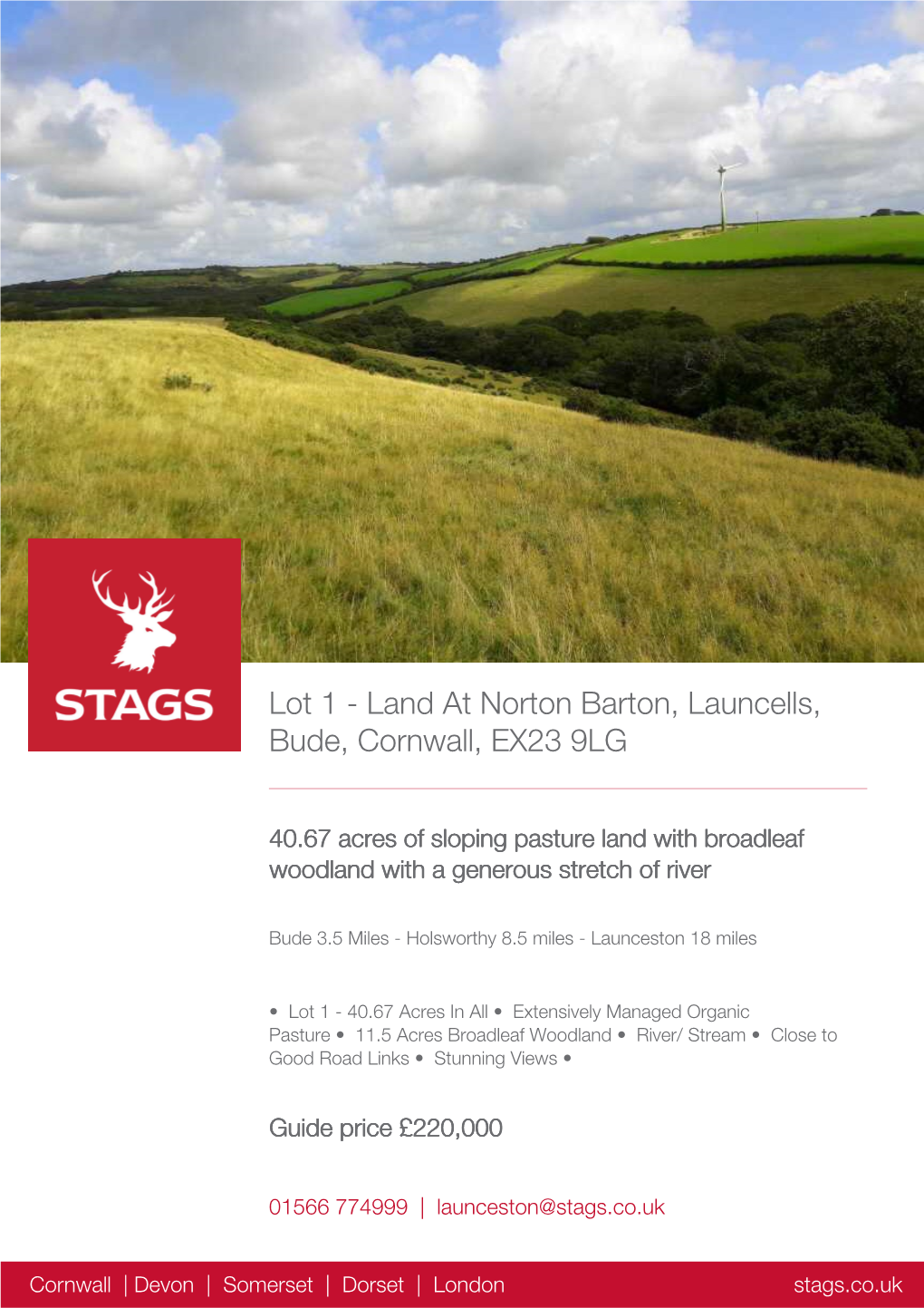 Lot 1 - Land at Norton Barton, Launcells, Bude, Cornwall, EX23 9LG