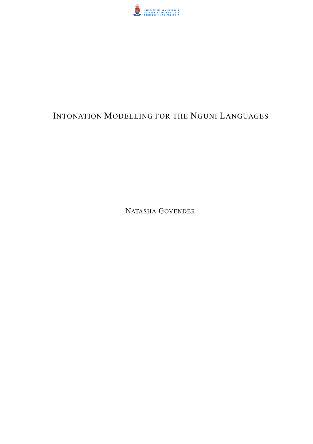 Intonation Modelling for the Nguni Languages