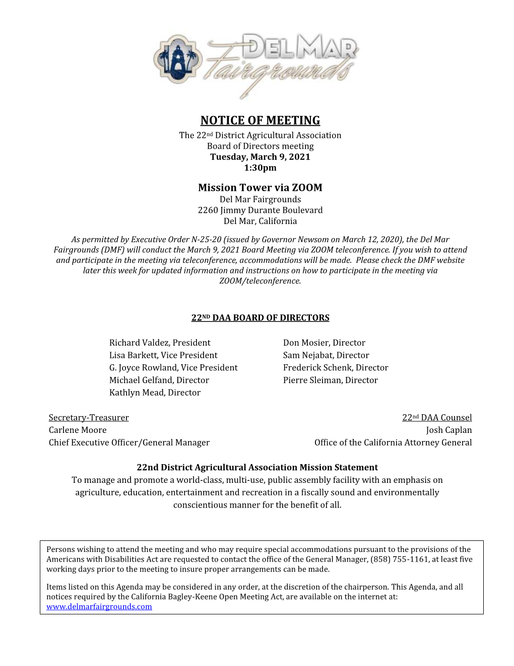 Notice of Meeting