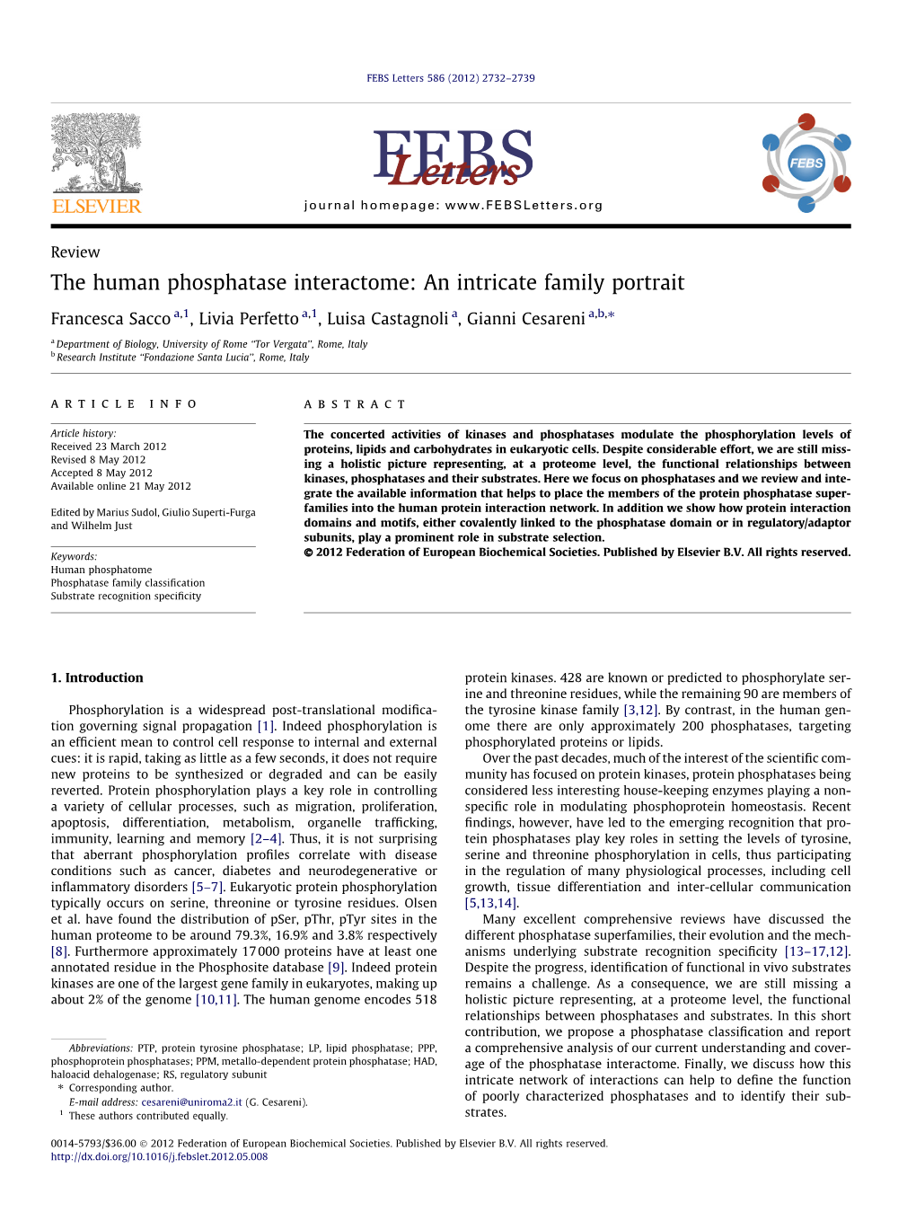 The Human Phosphatase Interactome