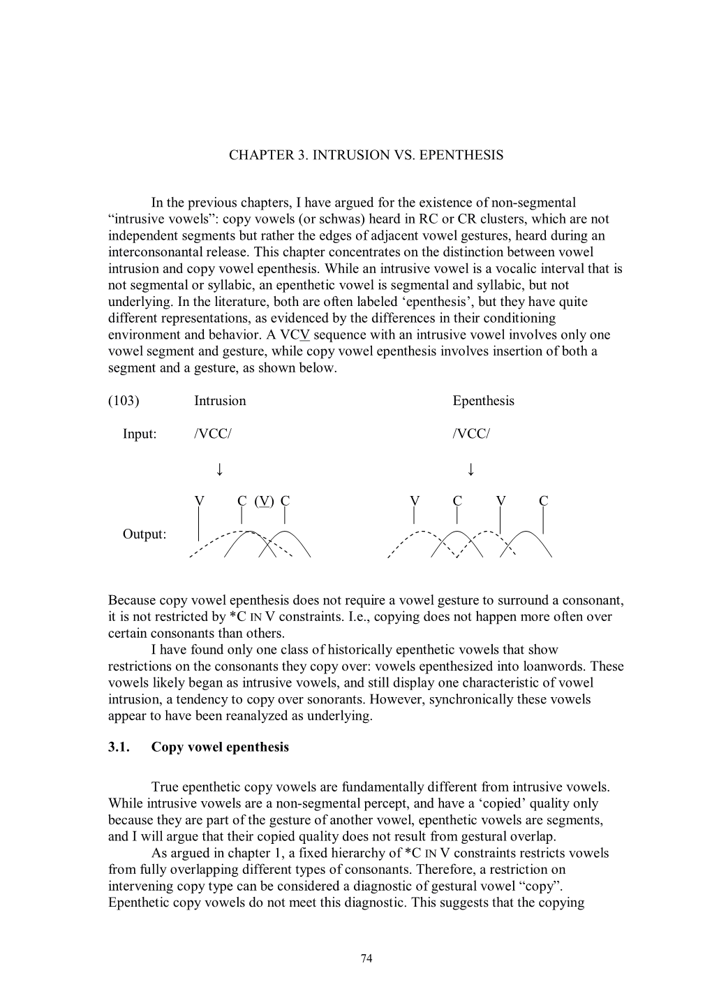 Chapter 3. Intrusion Vs. Epenthesis