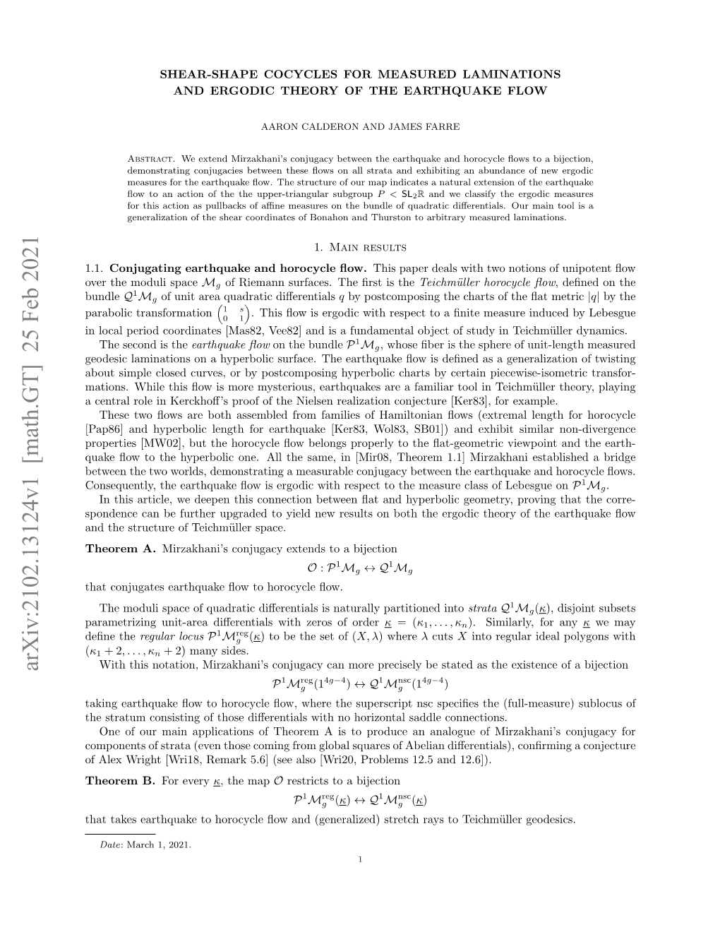 Arxiv:2102.13124V1 [Math.GT] 25 Feb 2021