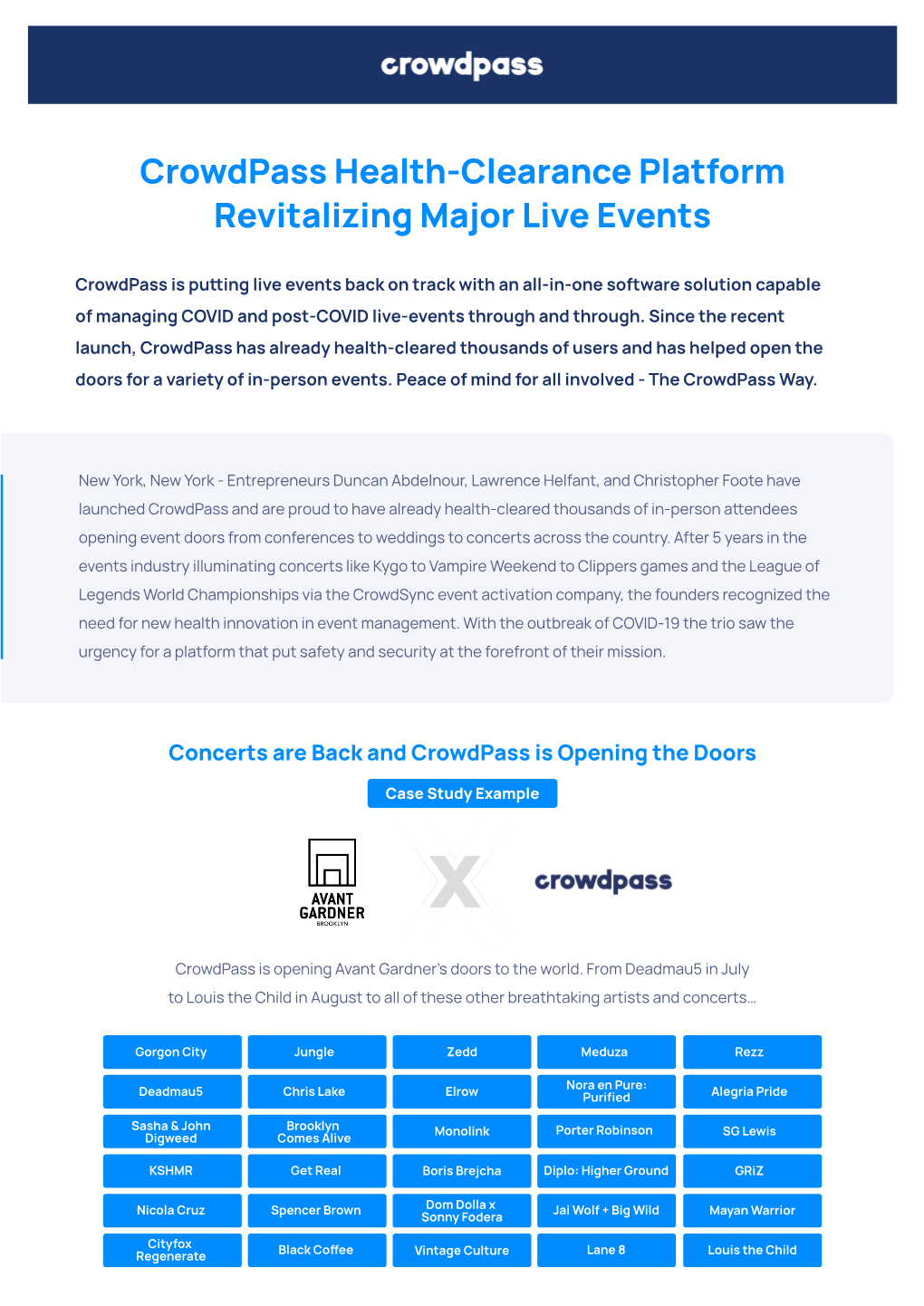 Revitalizing Major Live Events