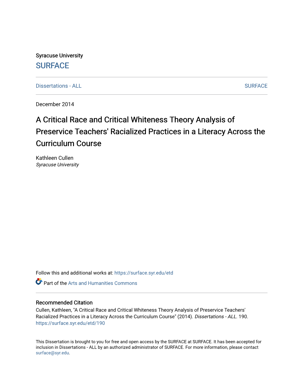 A Critical Race and Critical Whiteness Theory Analysis of Preservice Teachers' Racialized Practices in a Literacy Across the Curriculum Course