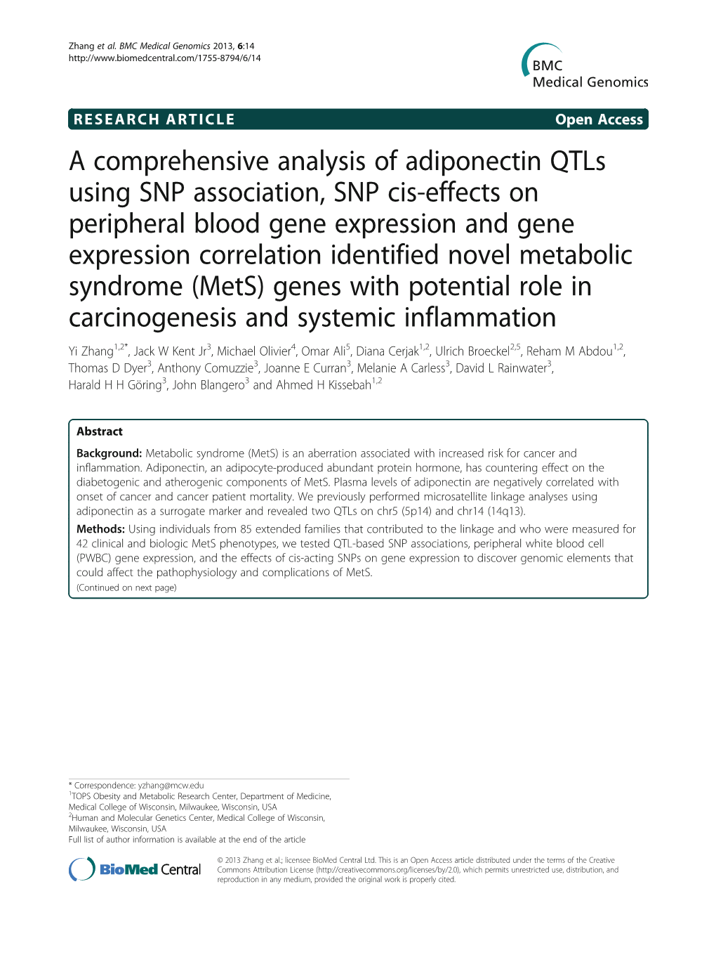 A Comprehensive Analysis of Adiponectin Qtls Using SNP