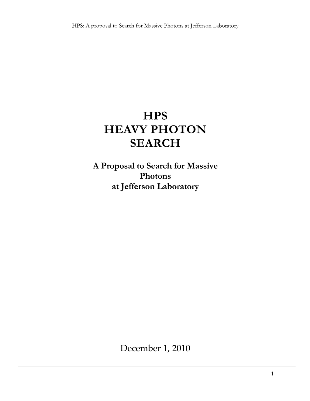 Hps Heavy Photon Search