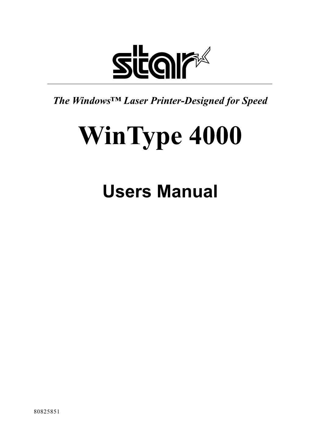 Wintype 4000 Users Manual