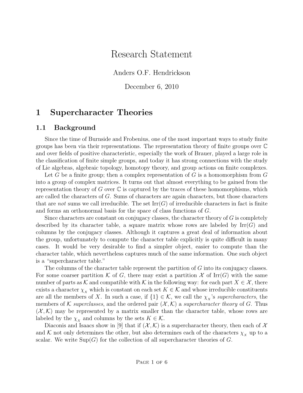 Research Statement