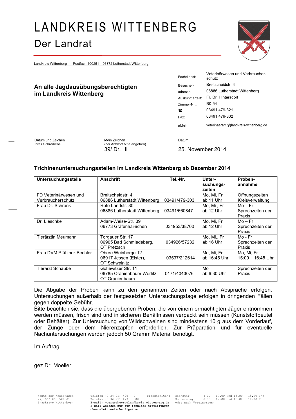 Landkreis Anhalt-Zerbst Postfach 78 39261 Zerbst