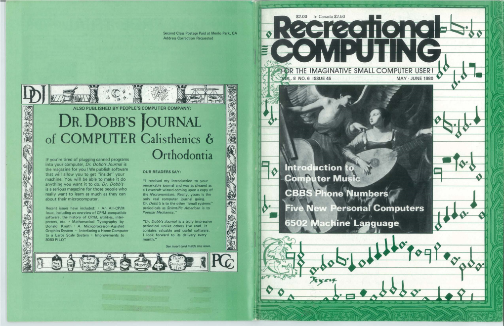 DR. DOBB's JOURNAL of COMPUTER Calisthenics (
