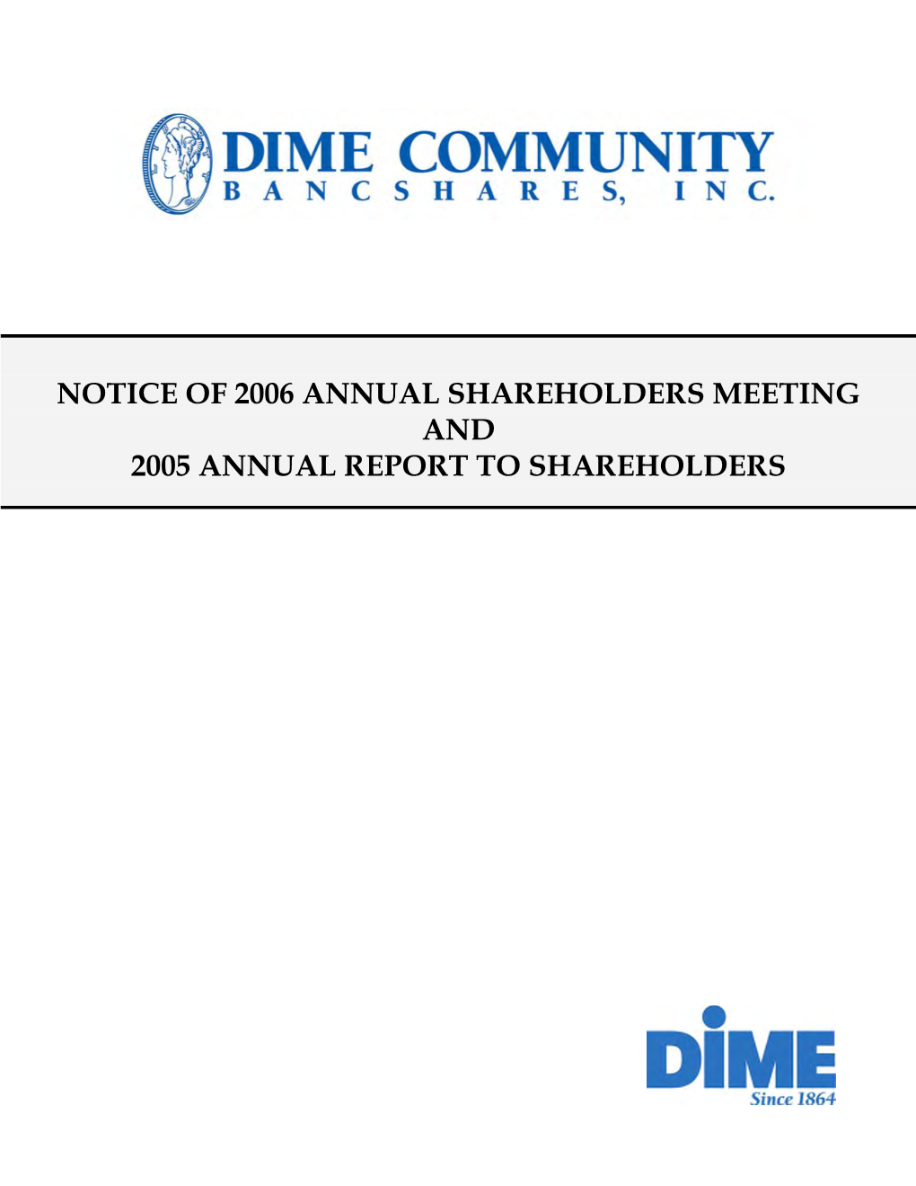 Letterhead of Dime Community Bancorp