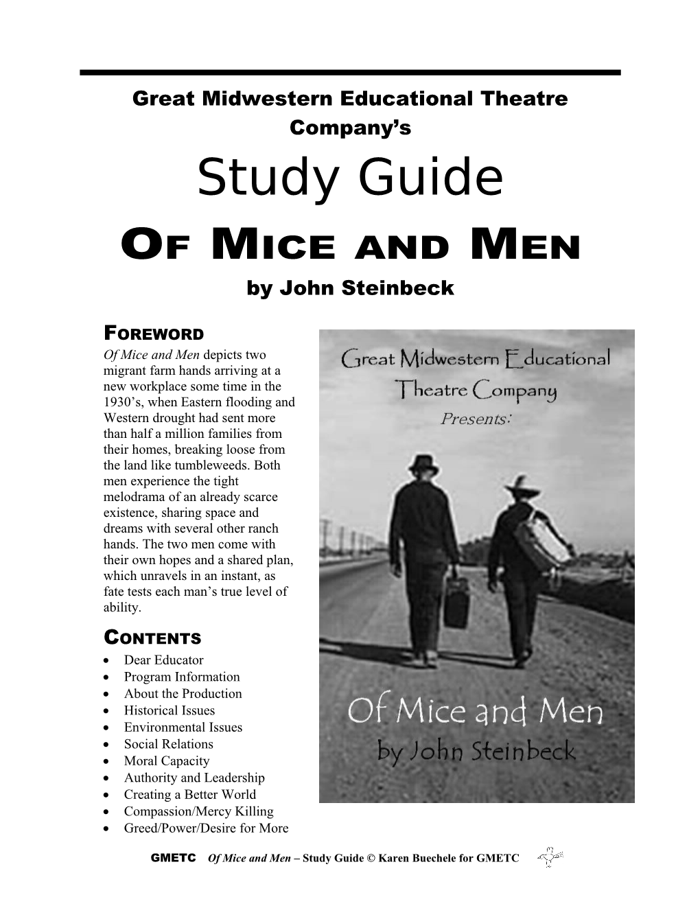 Great Midwestern Theatre Company S Study Guide