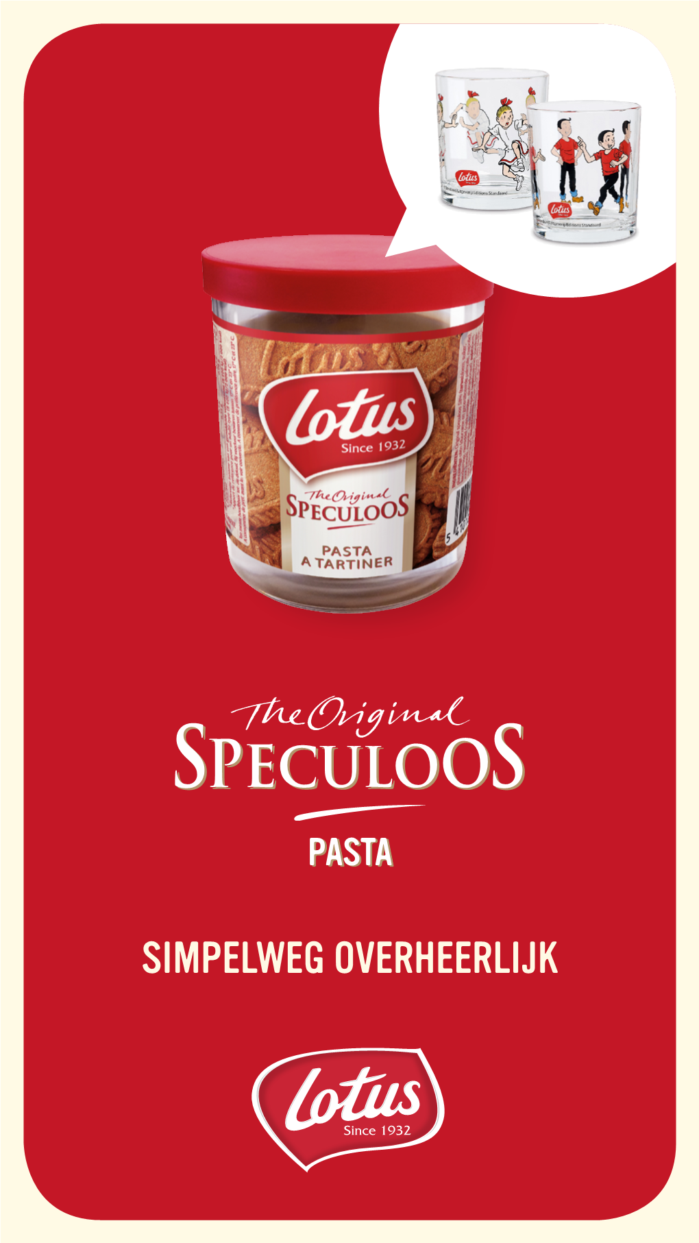 Simpelweg Overheerlijk Limited Edition: Lotus Speculoospasta in Suske En Wiske-Glas