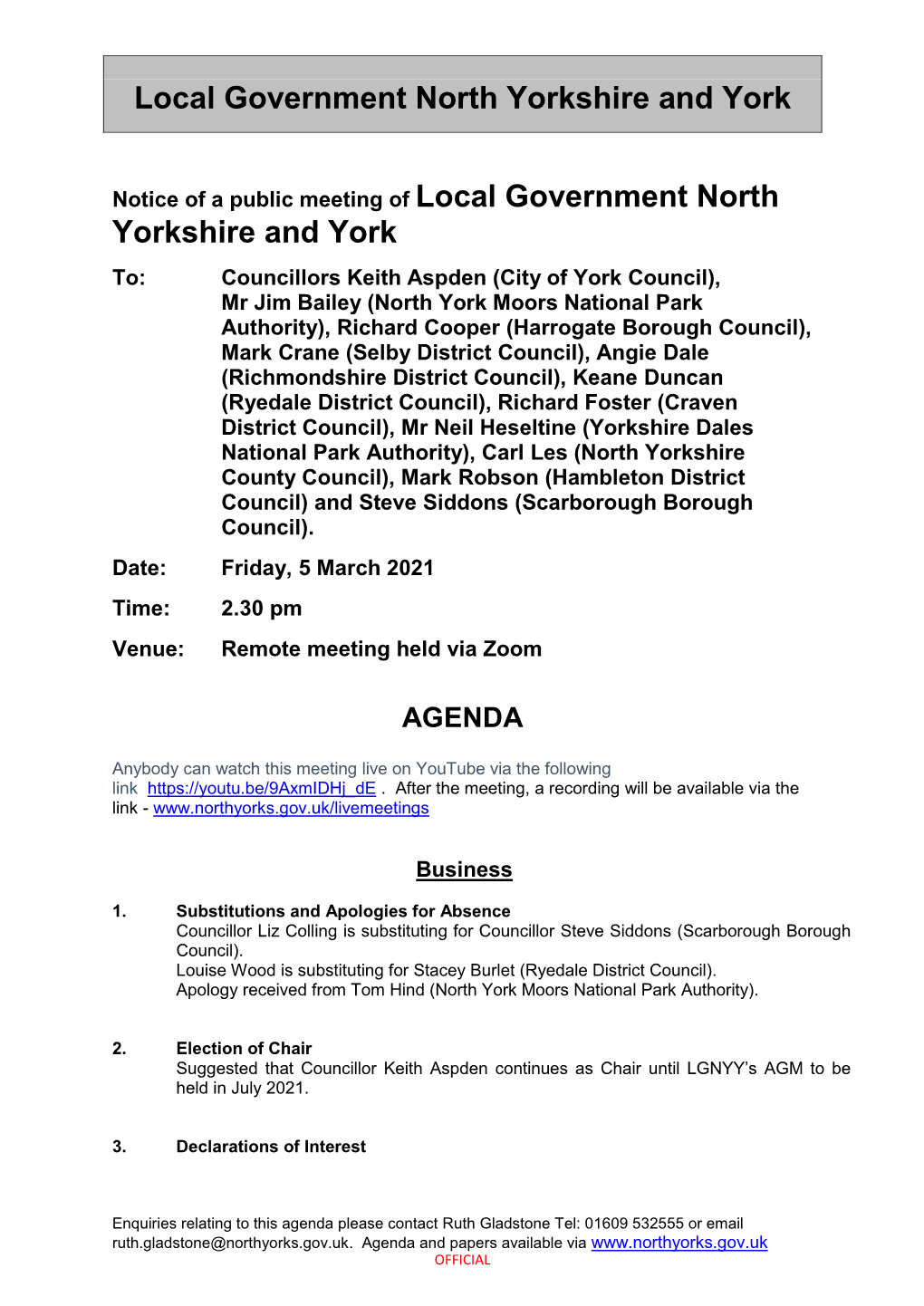 Local Government North Yorkshire and York