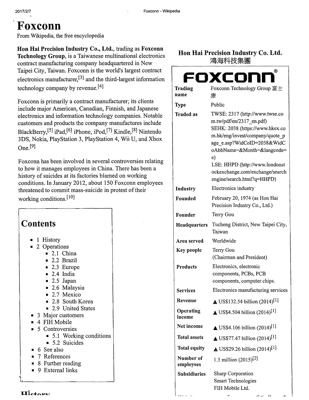 Foxconn Technology Group, Is a Taiwanese Multinational Electronics Hon Hai Precision Industry Co