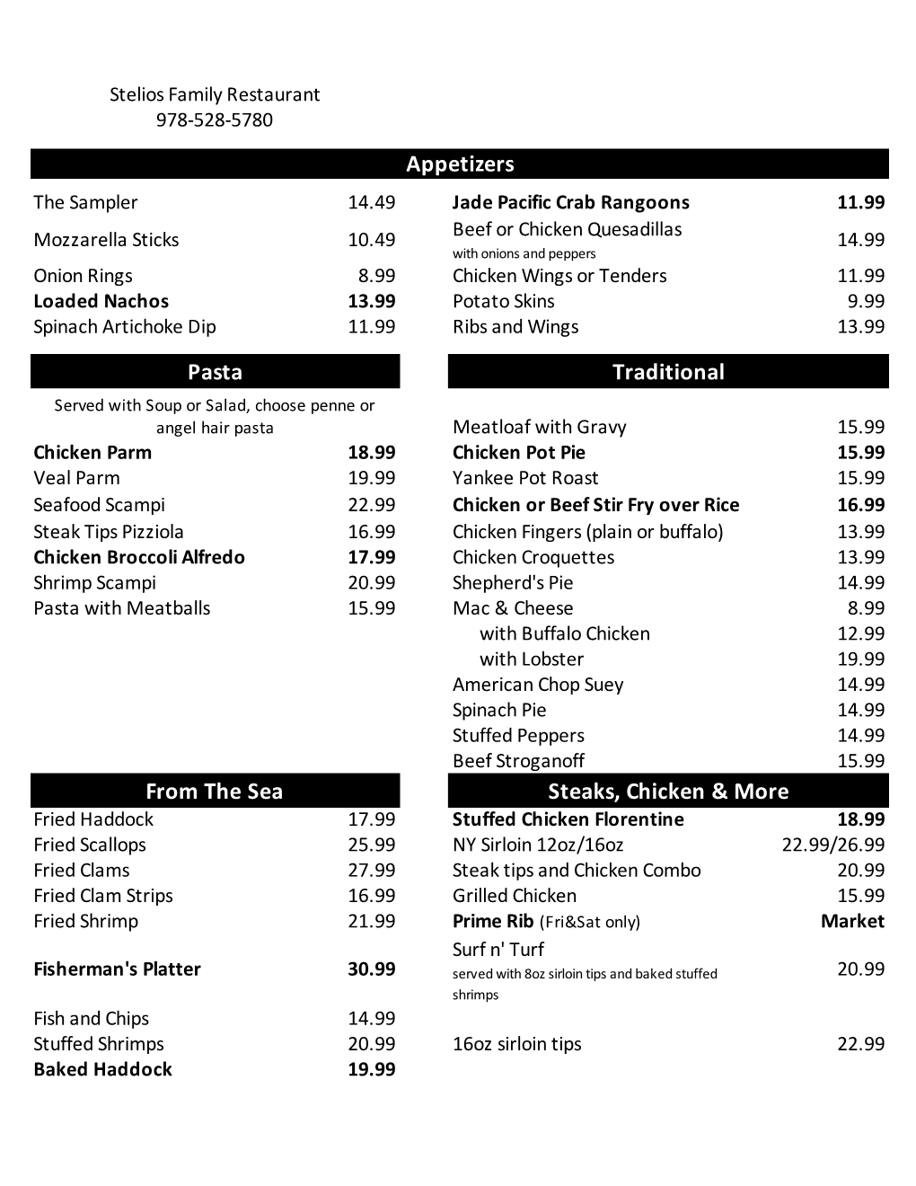 Stelios Pandemic Menu 20210509