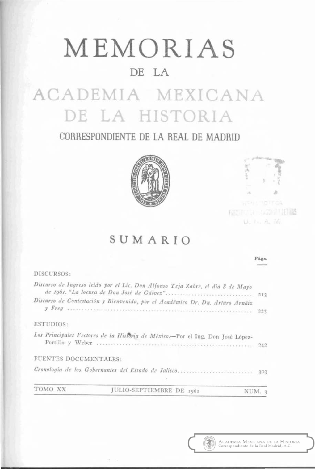 MEMORIAS DE LA ACADEMIA MEXIC'an DE LA H Lstori CORRESPONDIENTE DE LA REAL DE MADRID - '