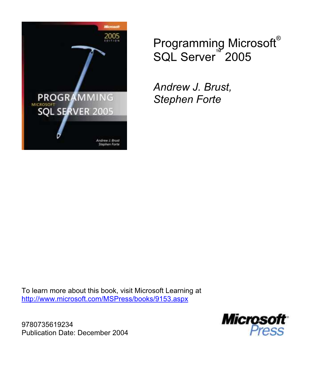 Sample Content from Programming Microsoft SQL Server 2005