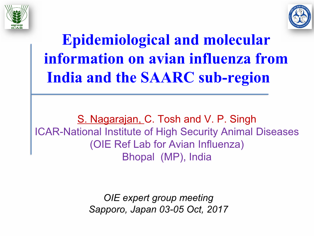 Epidemiology of Avian Influenza in South Asia