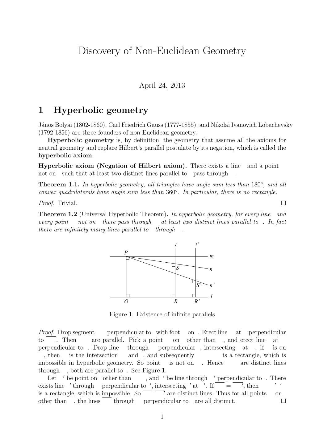 Discovery of Non-Euclidean Geometry