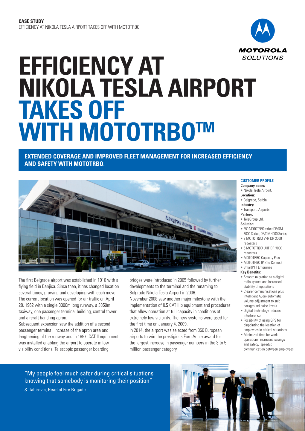 Efficiency at Nikola Tesla Airport Takes Off with Mototrbo
