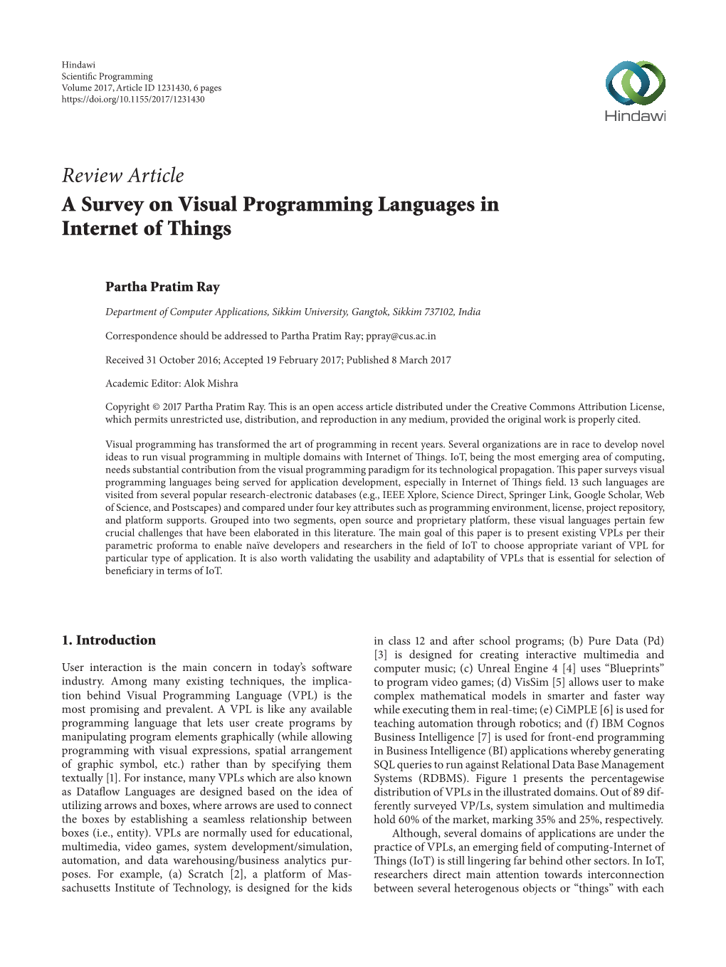 A Survey on Visual Programming Languages in Internet of Things