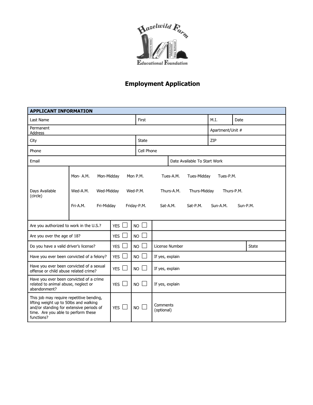 Employment Application s11