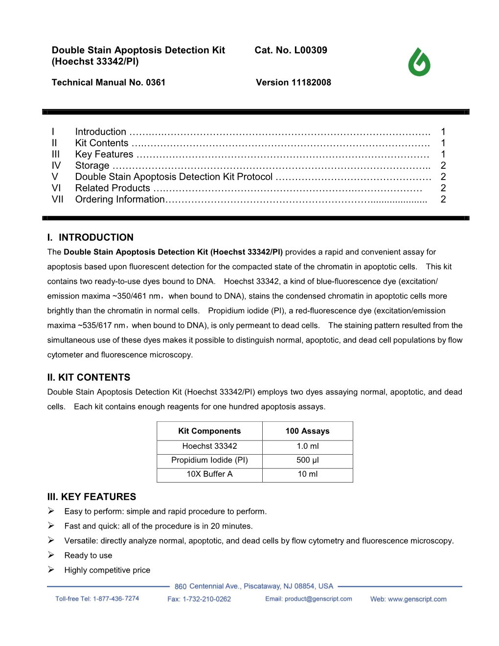 Hoechst 33342/PI Double Stain Apoptosis Detection